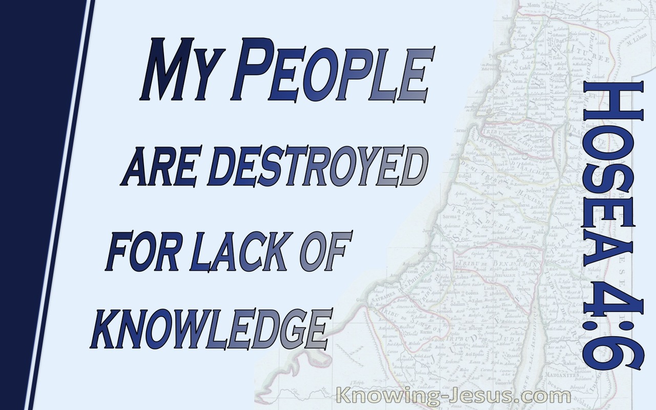 Hosea 4:6 My People Are Destroyed For Lack Of Knowledge (blue)